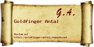 Goldfinger Antal névjegykártya